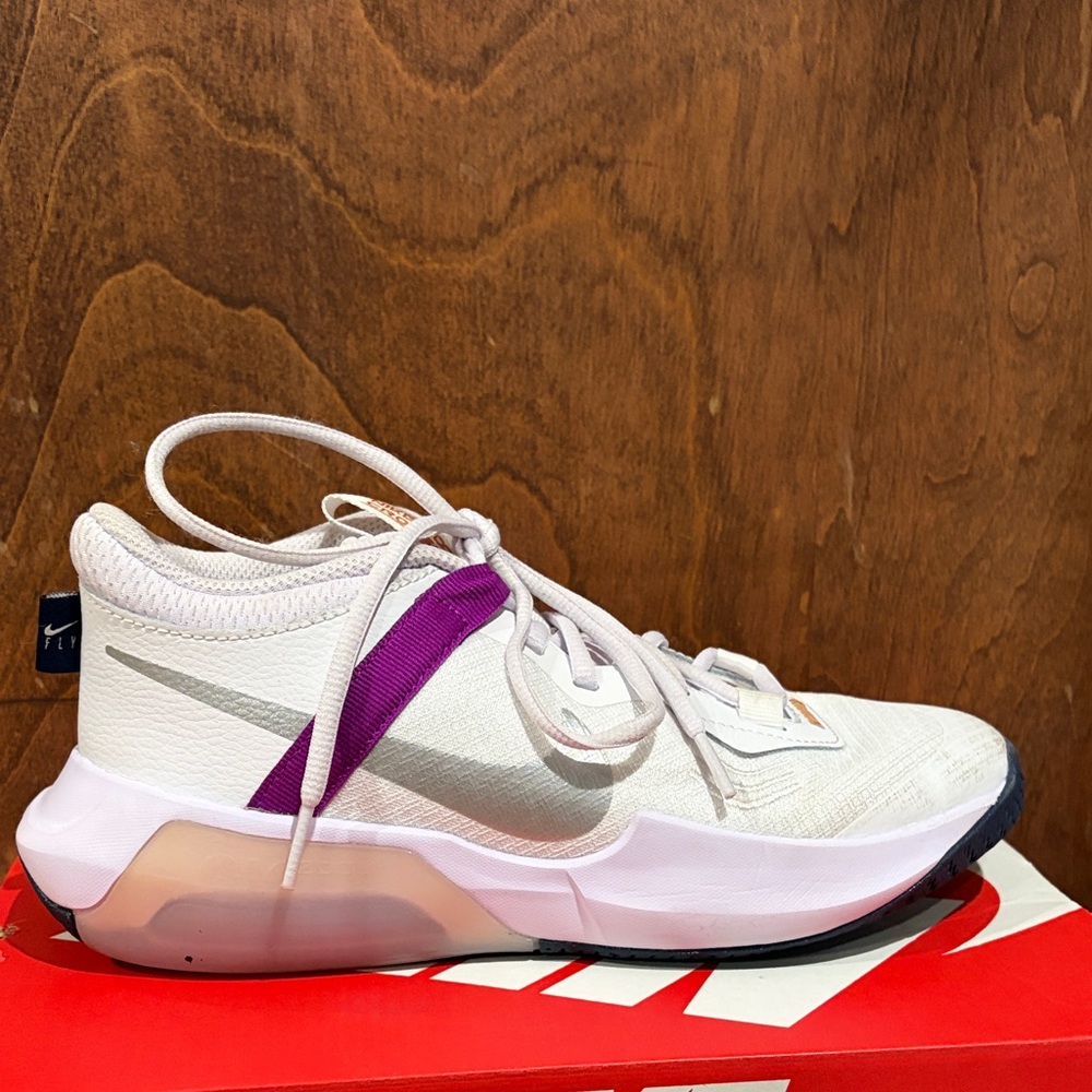 Nike Cream and Purple High-Top Sneakers - Picture 3 of 4
